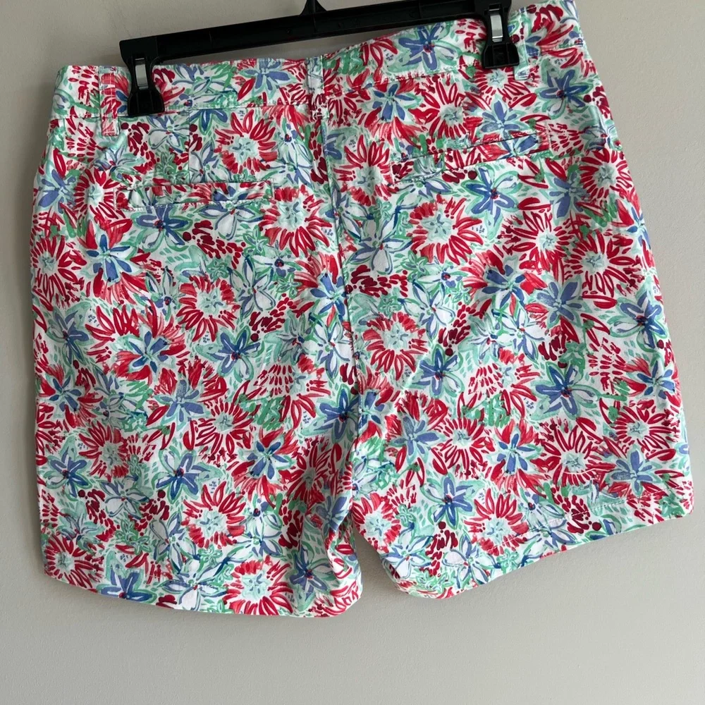 NWT Stella Parker women’s floral blue green cotton blend shorts size 10